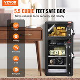 VEVOR Double Door 5.5 cu.ft Safe Box with Key Lock Password Cabinet Black - Front View