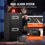 VEVOR Double Door 5.5 cu.ft Safe Box with Key Lock Password Cabinet Black - 45-Degree Angle