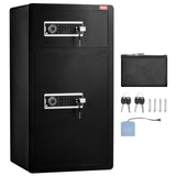 VEVOR Double Doors 7.2 cu.ft Safe Box with Key Lock & Password, Safe Lock Box with Fireproof Bag, Key Rack, LED Light and 2 Height Adjustable and Removable Divider for Money, Documents, Jewelry and Valuables, Black - Extra Image