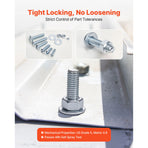 2250 Pcs Bolts and Nuts Assortment Kit, Metric + Imperial Machine Screws and Flat Washers, Alloy Steel M3/M4/M5/M6/M8 Multiple Size, for Equipment/Vehicle Assembly,Galvanized White