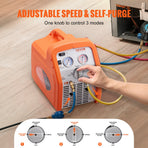 Portable 3/4 HP Refrigerant Recovery Machine for Vapor Liquid Refrigerant