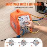 Portable 3/4 HP Refrigerant Recovery Machine for Vapor Liquid Refrigerant - Rear View