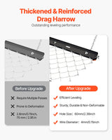 VEVOR Drag Harrow 4 x 5 ft Chain Harrow Lawn Rake ATV UTV Tractor Attachments - Side View