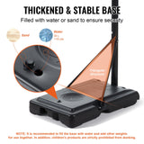 VEVOR Basketball Hoop, 4-10 ft Adjustable Height Portable Backboard System, 44 inch Basketball Hoop & Goal, Kids & Adults Basketball Set with Wheels, Stand, and Fillable Base, for Outdoor/Indoor - Side View