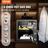 VEVOR Safe 1.8 Cubic Feet Home Safe Steel for Cash Gold 15.75x13x16.9 inch - Front View