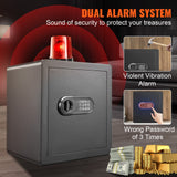 VEVOR Safe 1.8 Cubic Feet Home Safe Steel for Cash Gold 15.75x13x16.9 inch - 45-Degree Angle