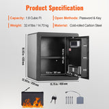 VEVOR Safe 1.8 Cubic Feet Home Safe Steel for Cash Gold 15.75x13x16.9 inch - Close-Up Angle