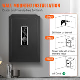 VEVOR Safe 2.2 Cubic Feet Home Safe Steel for Cash Gold 15.75x13x23.6 inch - Rear View