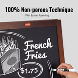 VEOVR A Frame Chalkboard Sign, 50x102 cm Double-Sided Sidewalk Signs, Freestanding Vintage Wooden Chalk Board with Chalks & Magnetic Eraser, Rustic Brown Outdoor Sandwich Board Kitchen Home Wedding - Side View
