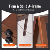 VEOVR A Frame Chalkboard Sign, 50x102 cm Double-Sided Sidewalk Signs, Freestanding Vintage Wooden Chalk Board with Chalks & Magnetic Eraser, Rustic Brown Outdoor Sandwich Board Kitchen Home Wedding - 45-Degree Angle