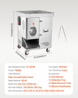VEVOR Electric Meat Cutter Machine 1100W Commercial Meat Slicer Cutting Machine - Rear View