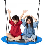 Tree Swing, 40 Inch Saucer Swing, 750lbs Weight Capacity, 900D Oxford Fabric Swing Seat with 2 Tree Hanging Straps and Adjustable Multi-Strand Ropes, Round Swing for Kids Outdoor, Blue
