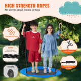Tree Swing, 40 Inch Saucer Swing, 750lbs Weight Capacity, 900D Oxford Fabric Swing Seat with 2 Tree Hanging Straps and Adjustable Multi-Strand Ropes, Round Swing for Kids Outdoor, Blue
