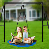 Tree Swing, 40 Inch Saucer Swing, 750lbs Weight Capacity, 900D Oxford Fabric Swing Seat with 2 Tree Hanging Straps and Adjustable Multi-Strand Ropes, Round Swing for Kids Outdoor, Blue