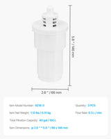 VEVOR Pitcher Water Filters 3-pack Replacements for Water Filter Pitcher 6216