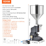 VEVOR Pneumatic Paste Liquid Filling Machine, 5-50ml Bottle Filler, Bottle Filling Machine, Stainless Steel Liquid Filler with Pedal for Milk Water Juice Essential Oil Shampoo Cosmetic Honey Lotion - Close-Up Angle