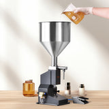 VEVOR Pneumatic Paste Liquid Filling Machine, 5-50ml Bottle Filler, Bottle Filling Machine, Stainless Steel Liquid Filler with Pedal for Milk Water Juice Essential Oil Shampoo Cosmetic Honey Lotion - Low Angle