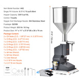 VEVOR Pneumatic Paste Liquid Filling Machine, 5-50ml Bottle Filler, Bottle Filling Machine, Stainless Steel Liquid Filler with Pedal for Milk Water Juice Essential Oil Shampoo Cosmetic Honey Lotion - Extra Image