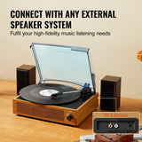 VEVOR Bluetooth Vinyl Record Player 3-Speed Belt Driven Turntable 3W Speakers - Top-Down View