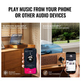 VEVOR Bluetooth Vinyl Record Player 3-Speed Belt Driven Turntable 3W Speakers - 45-Degree Angle
