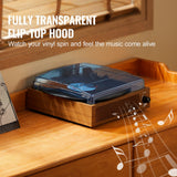 VEVOR Bluetooth Vinyl Record Player 3-Speed Belt Driven Turntable 3W Speakers - Rear View