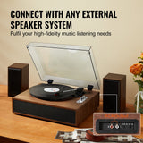 VEVOR Bluetooth Vinyl Record Player 3-Speed Belt Driven Turntable 10W Speakers - Top-Down View