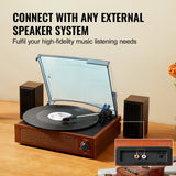 VEVOR Bluetooth Vinyl Record Player 3-Speed Belt Driven Turntable 5W Speakers - Top-Down View