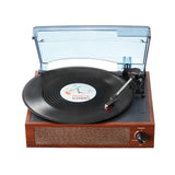 VEVOR Bluetooth Vinyl Record Player 3-Speed Belt Driven Turntable 5W Speakers - Low Angle