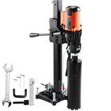 VEVOR Diamond Core Drilling Machine, 8in Wet&Dry Concrete Core Drill Rig with Stand, 750RPM Speed & 1-1/4" 5/8" Thread & Lifting Handle, 8in Drilling