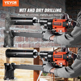 VEVOR Diamond Core Drilling Machine, 8in Wet&Dry Concrete Core Drill Rig with Stand, 750RPM Speed & 1-1/4