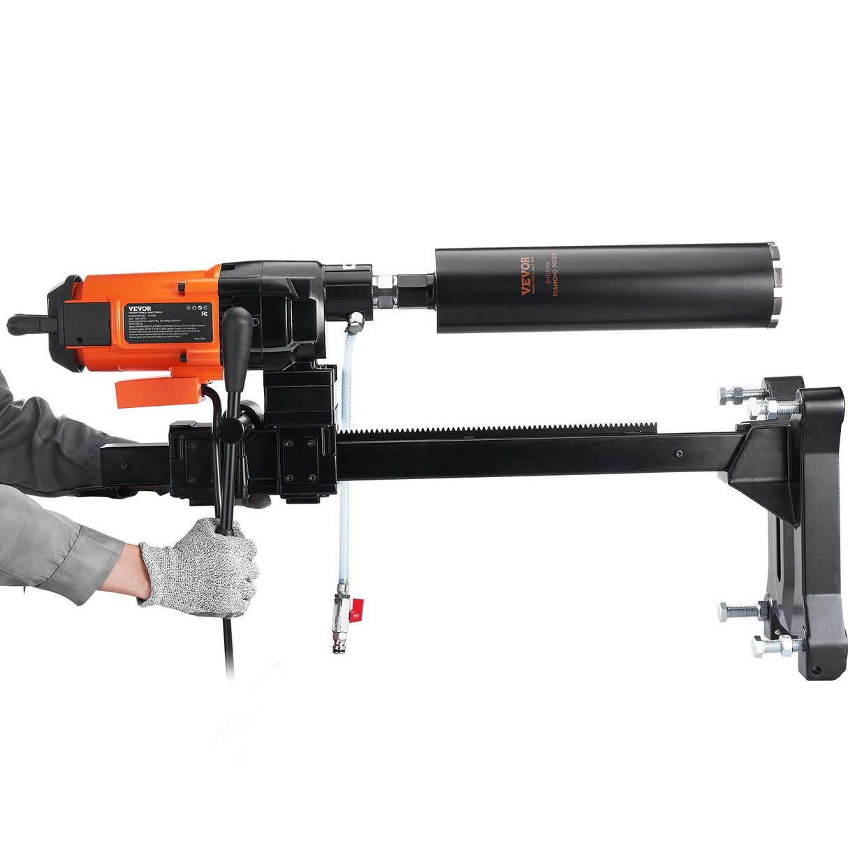 VEVOR Diamond Core Drilling Machine, 10in Wet Concrete Core Drill Rig with Stand Wheels, 750RPM Speed & 1-1/4" Thread & Lifting Handle, 10in Drilling