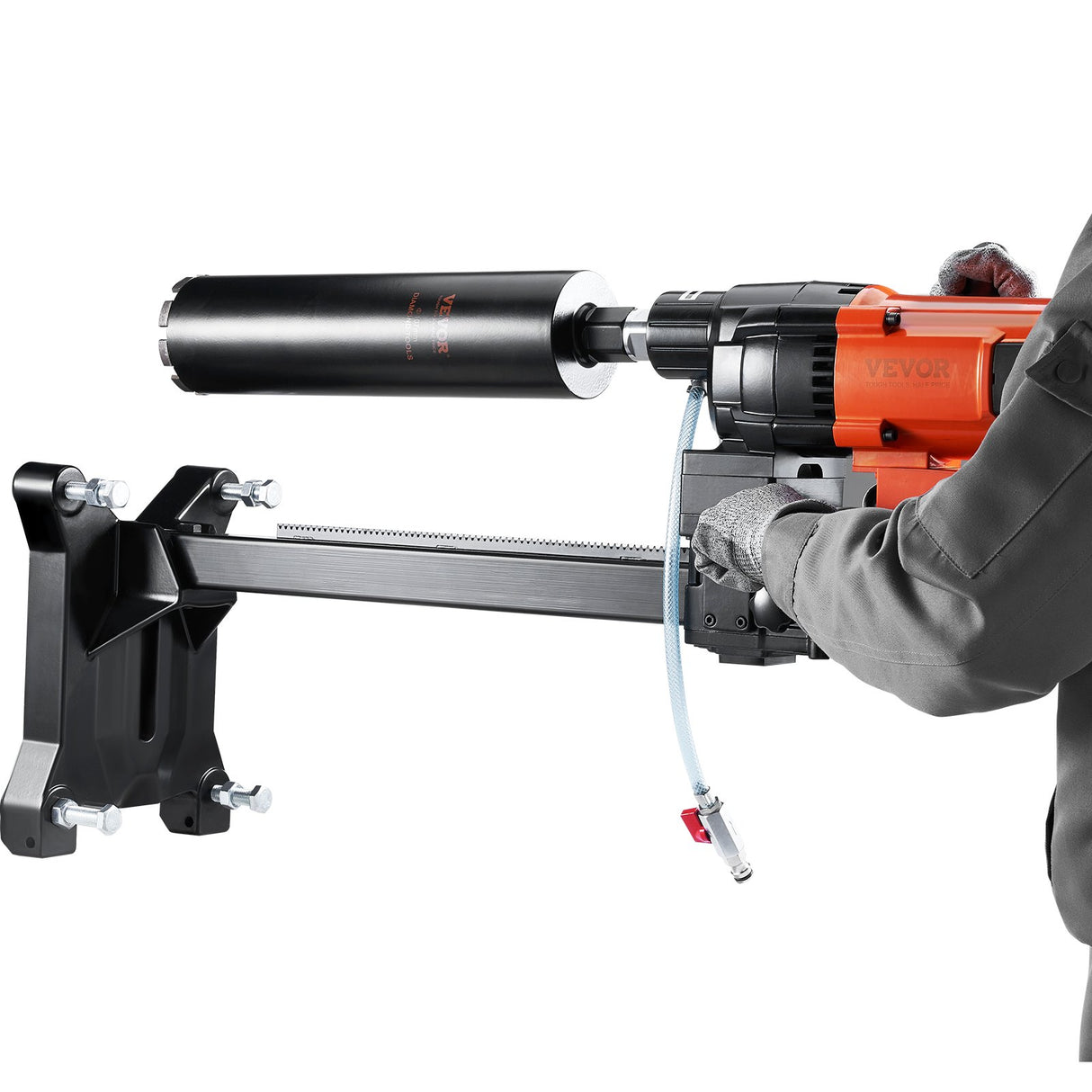 VEVOR Diamond Core Drilling Machine, 10in Wet Concrete Core Drill Rig with Stand Wheels, 750RPM Speed & 1-1/4" Thread & Lifting Handle, 10in Drilling