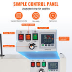 Continuous Bag Band Sealing Machine, 6-12 mm Sealing Width, Vertical Band Sealer Machine with Digital Temperature Control, Carbon Steel Bag Sealer for 0.02-0.8 mm Plastic Bags Films Membrane