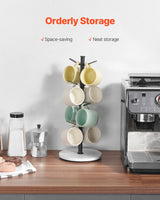 VEVOR Mug Holder Tree with Marble Base 8 Hooks Cup Tree Rack for Counter Kitchen