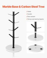 VEVOR Mug Holder Tree with Marble Base 8 Hooks Cup Tree Rack for Counter Kitchen