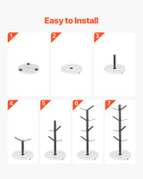 VEVOR Mug Holder Tree with Marble Base 8 Hooks Cup Tree Rack for Counter Kitchen - Rear View