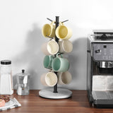 VEVOR Mug Holder Tree with Marble Base 8 Hooks Cup Tree Rack for Counter Kitchen - Low Angle