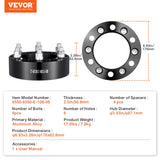 VEVOR 2" 6"x5.5" Wheel Spacers Wheel Adapters 6 Lug Forged Spacer 4 PCS Black