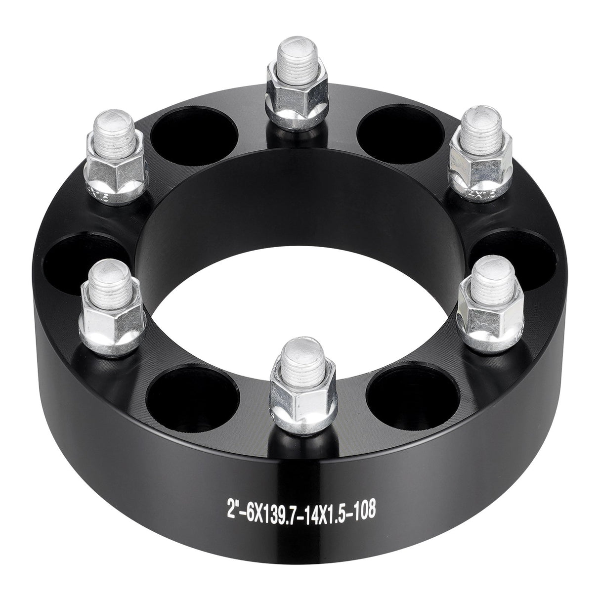 VEVOR 2" 6"x5.5" Wheel Spacers Wheel Adapters 6 Lug Forged Spacer 4 PCS Black