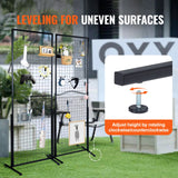 VEVOR 2' x 5.6' Grid Wall Panels Tower, 2 Packs Wire Gridwall Display Racks with T-Base Floorstanding, Double Side Gridwall Panels for Art Craft Shows, Retail Display with Extra Clips and Hooks - 45-Degree Angle