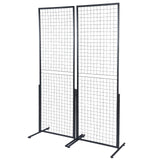 VEVOR 2' x 5.6' Grid Wall Panels Tower, 2 Packs Wire Gridwall Display Racks with T-Base Floorstanding, Double Side Gridwall Panels for Art Craft Shows, Retail Display with Extra Clips and Hooks - Extra Image