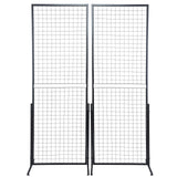 VEVOR 2' x 5.6' Grid Wall Panels Tower, 2 Packs Wire Gridwall Display Racks with T-Base Floorstanding, Double Side Gridwall Panels for Art Craft Shows