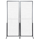 VEVOR 2' x 5.6' Grid Wall Panels Tower, 2 Packs Wire Gridwall Display Racks with T-Base Floorstanding, Double Side Gridwall Panels for Art Craft Shows, Retail Display with Extra Clips and Hooks - Extra Image