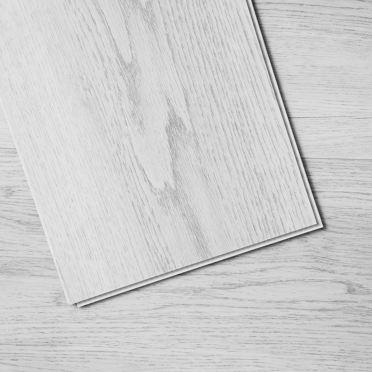 VEVOR Interlocking Vinyl Floor Tiles 48 x 7.3 inch, 10 Tiles 5.5mm Thick Snap Together, Light Gray Wood Grain DIY Flooring for Kitchen, Dining Room,