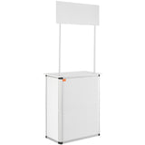 VEVOR Portable Tradeshow Podium Table, 785 x 380 x 1815 mm, Display Exhibition Counter Stand Booth Fair with Wall, Foldable Promotion Retail Bar Table Pop Up Podium with Storage Rack/Carrying Bag