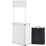 VEVOR Portable Tradeshow Podium Table, 785 x 380 x 1815 mm, Display Exhibition Counter Stand Booth Fair with Wall, Foldable Promotion Retail Bar Table Pop Up Podium with Storage Rack/Carrying Bag - Extra Image