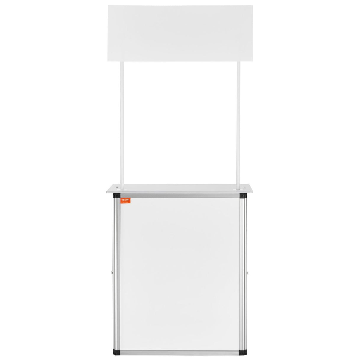 Portable Tradeshow Podium Table, 785 x 380 x 1815 mm, Display Exhibition Counter Stand Booth Fair with Wall, Foldable Promotion Retail Bar Table Pop Up Podium with Storage Rack/Carrying Bag