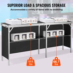 Extra Long Folding Portable Bar Table - Tradeshow Podium Table for Indoor