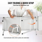Extra Long Folding Portable Bar Table - Tradeshow Podium Table for Indoor