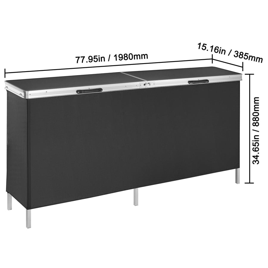 Extra Long Folding Portable Bar Table - Tradeshow Podium Table for Indoor